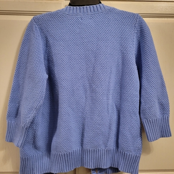 LL Bean Thick Knit Button Up 3/4 Sleeve Cardigan - Picture 3 of 8